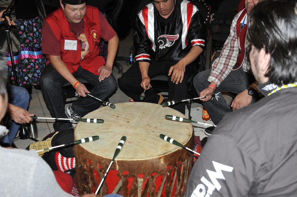 A Drum Circle at the Edmonton Truth and Reconciliation Events March 2014